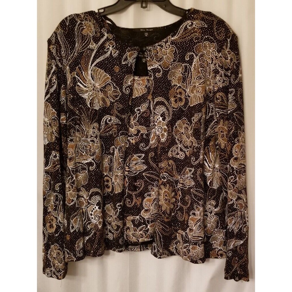Women's  Jacket + Matching Tank 2 Piece Set Elegant Event Sparkle New Size XL